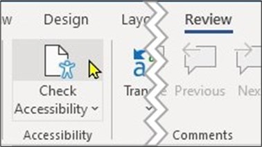 Graphical user interface, showing the described alternative path to the accessibility checker