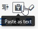Paste as text button